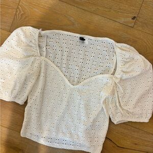 H&M Divided White Eyelet Top